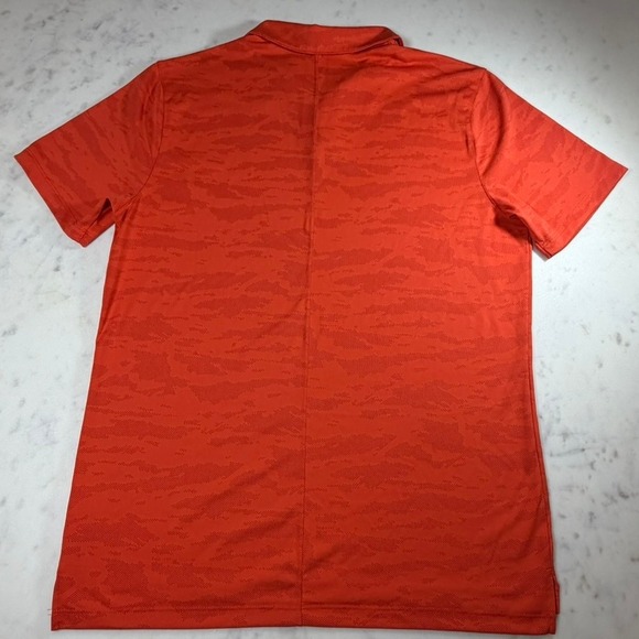 Nike Golf Polo Shirt Mens Medium Orange Excellent Dri-FIT Camo Tiger Stripe - Picture 5 of 5
